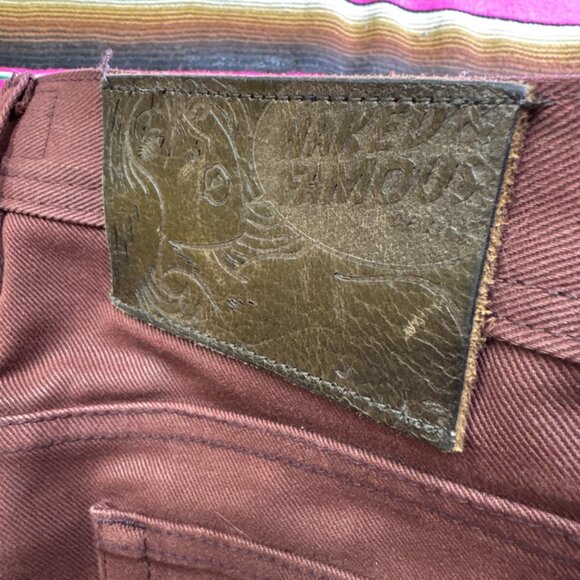 Naked & Famous Selvedge Jeans Mens 29x34 Pomegranate Denim Japanese Selvedge Red - Picture 13 of 13